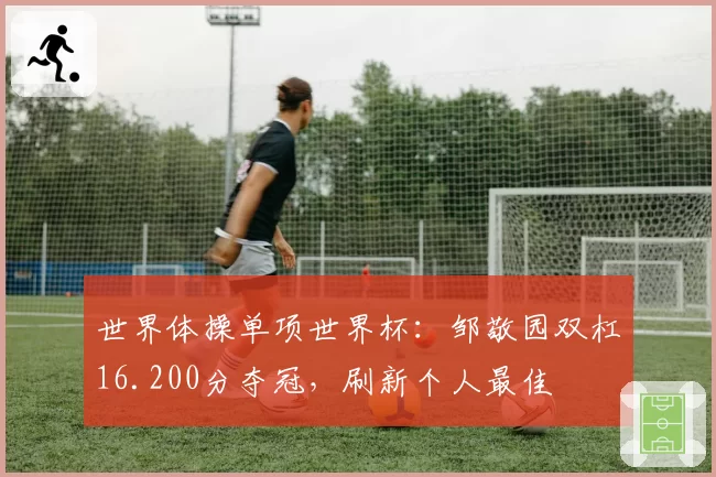 世界体操单项世界杯:邹敬园双杠16.200分夺冠,刷新个人最佳